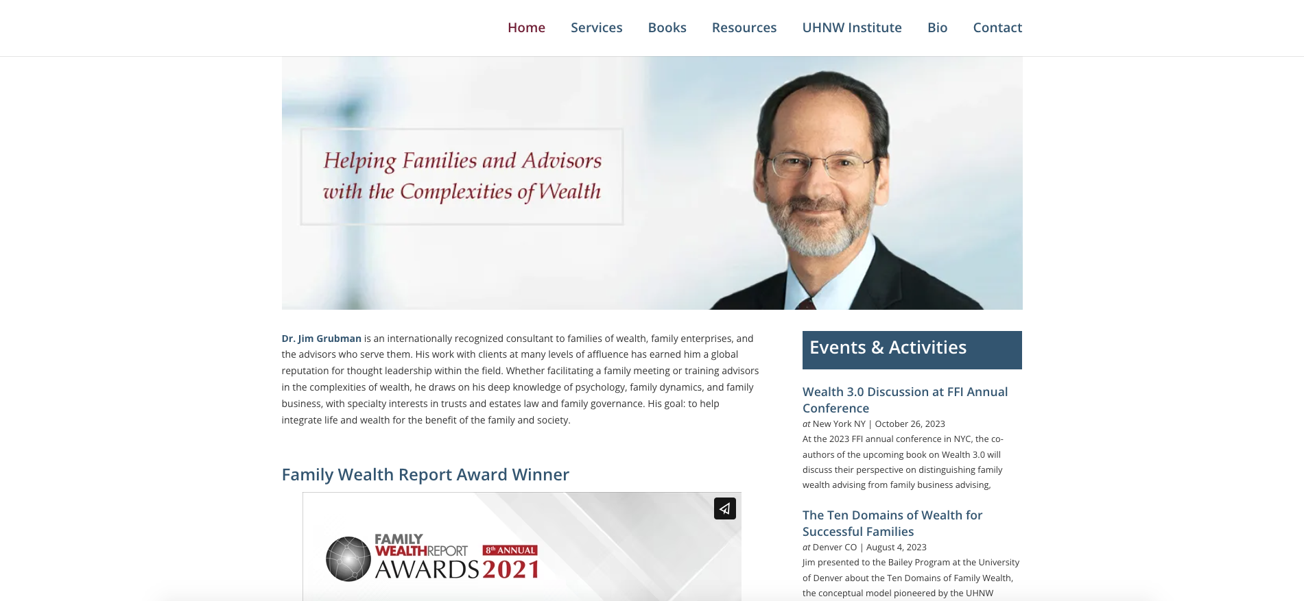 Dr. Jim Grubman: Family Wealth Consulting